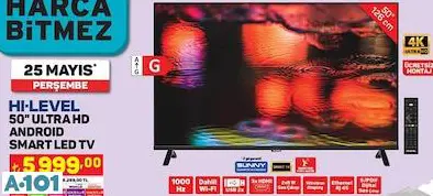 Hİ-LEVEL 50 ULTRA HD SMART LED TV-AKILLI TELEVİZYON